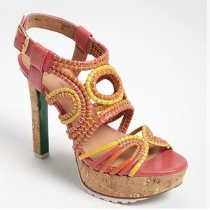 Donald J. Pliner Women's Danisa Orange and Pink Platform Sandals